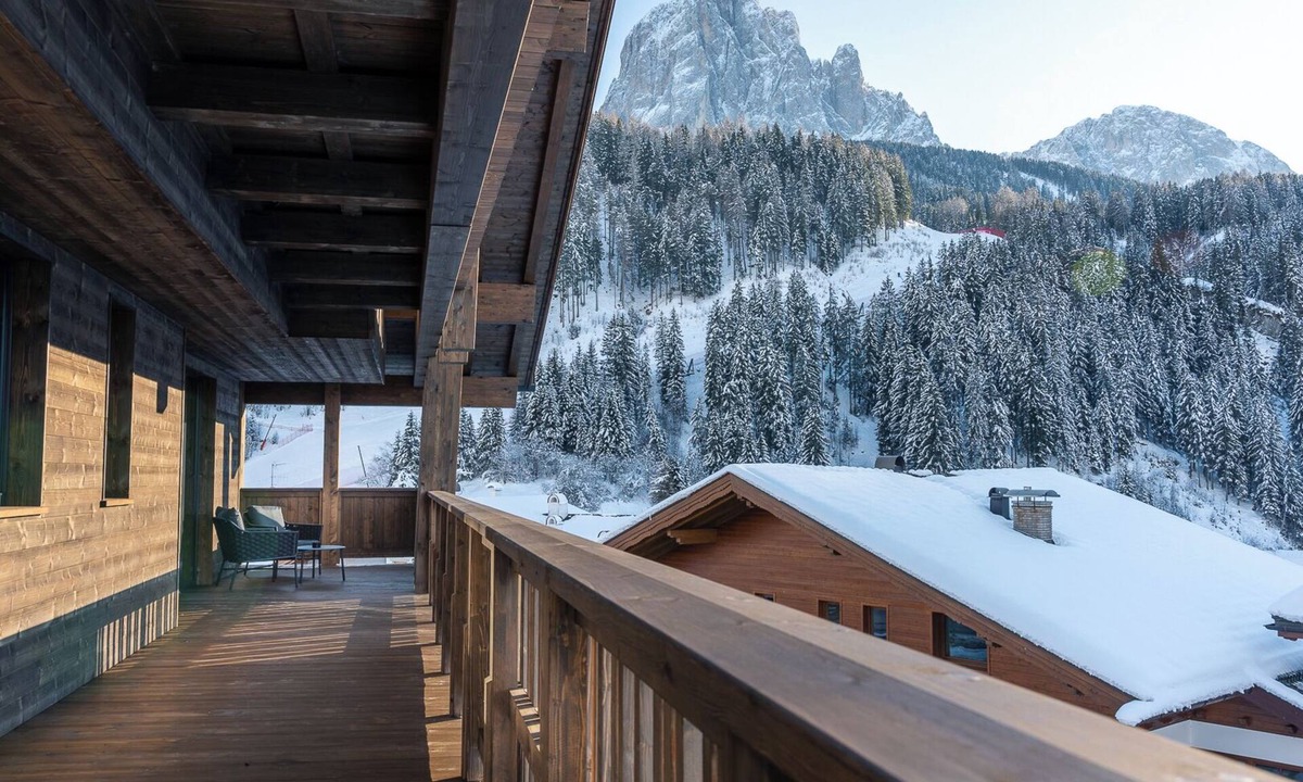 Selva di Val Gardena Apartment | Villa Sofia Apartment 'F' with Mountain View, Private Terrace and Wi-Fi