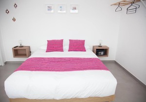 Rosa apartment with double bedroom and living room / kitchen with sofa bed and private bathroom