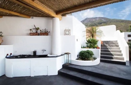 Piscita Villa | Marvel at sea & volcano views frm a chic Stromboli retreat steps from the beach.