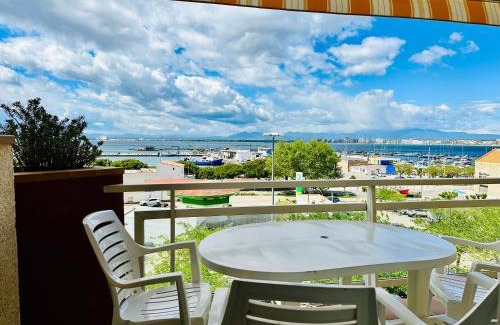 Roses Town Center Apartment | ROC MAR 3 3B - Apartamento cerca del centro y de la playa - terraza con vistas al mar y al puerto