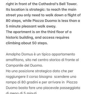 Amalfi Apartment | Amalpha Domus 100 sqm Apt with AC WiFi and balcony - 3rd floor, 50 steps in the Building