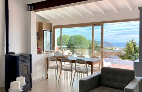 Benimeit House | Holiday Home 'Beautiful Ibiza Style Moraira' with Sea View, Wi-Fi and Air Conditioning