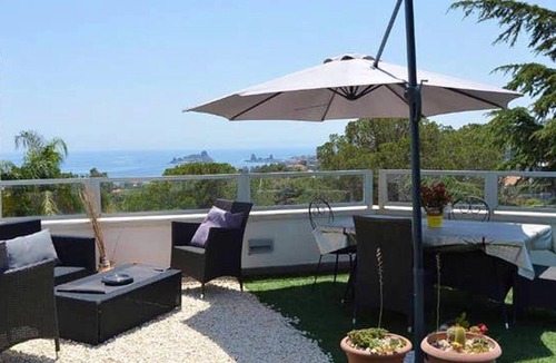 Capo Mulini Apartment | Homerez - Studio 15 km away from the beach for 2 ppl. with sea view at Acireale