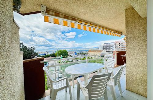 Roses Town Center Apartment | ROC MAR 3 3B - Apartamento cerca del centro y de la playa - terraza con vistas al mar y al puerto