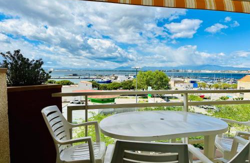Roses Town Center Apartment | ROC MAR 3 3B - Apartamento cerca del centro y de la playa - terraza con vistas al mar y al puerto