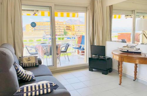 Roses Town Center Apartment | ROC MAR 7 2A - Apartamento cerca del centro y de la playa - terraza con vistas al mar y al puerto