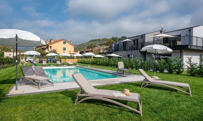 Caramagna Ligure Apartment | Lovely apartment for 6 people with WIFI, pool, A/C, TV, terrace and pets allowed