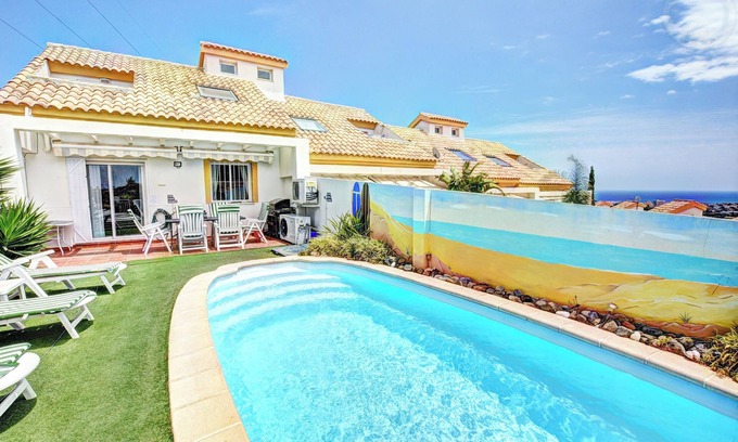 Benalmadena House | Townhouse with Private Pool and free wi fi sea and mountain views